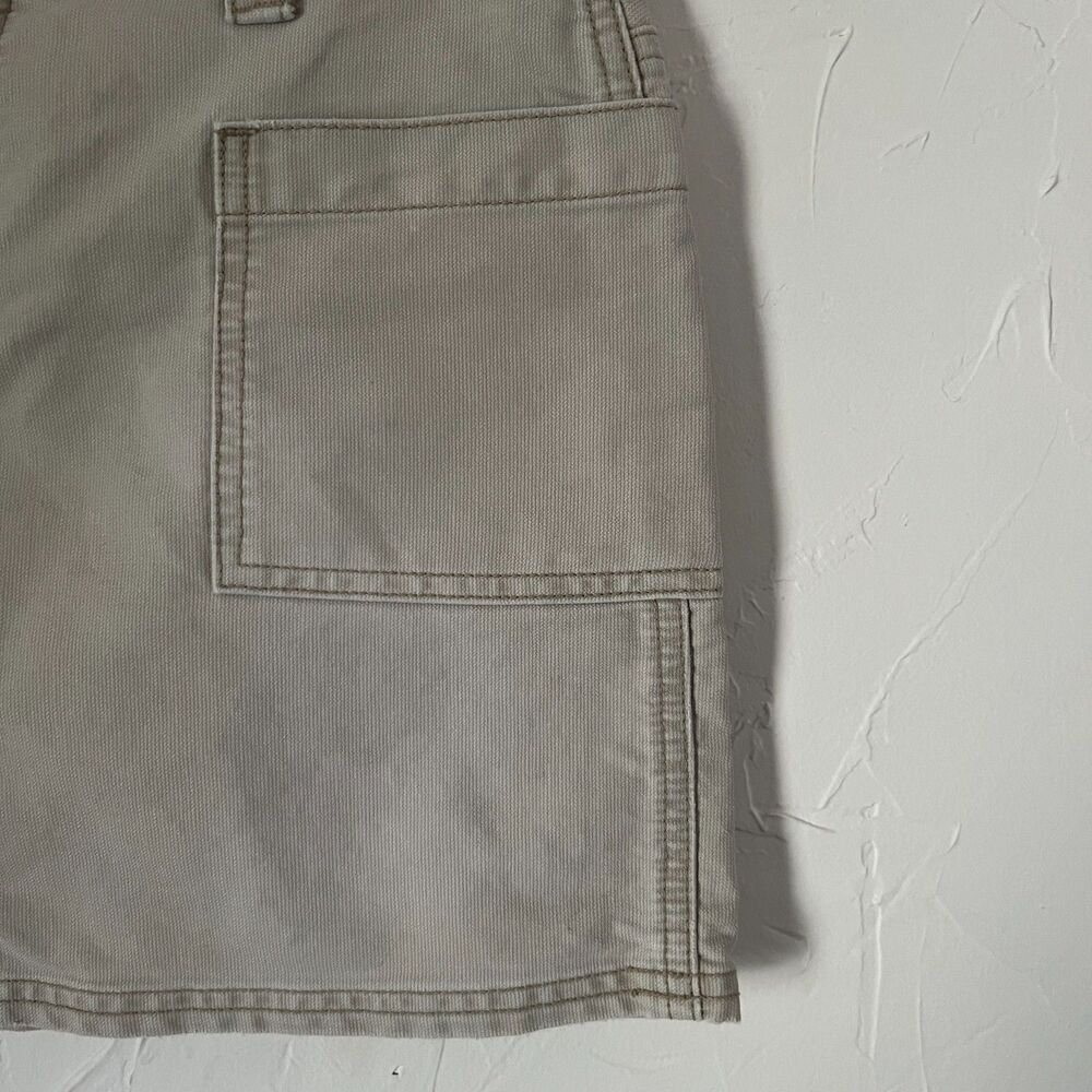 Vintage Y2K American Eagle Lace Up Mini Skirt Beige Cotton Mall Goth Size 4 - Picture 5 of 6